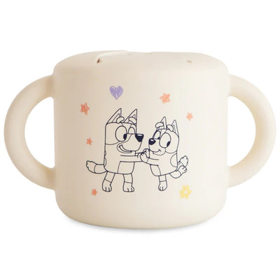 Porta Snack Infantil Mushie Bluey Ivory - Material Seguro